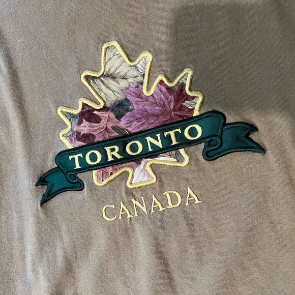 VINTAGE TORONTO CANADA ๐ BROWN EMBROIDERED SINGLE STITCH MEN XL - Picture 3 of 7